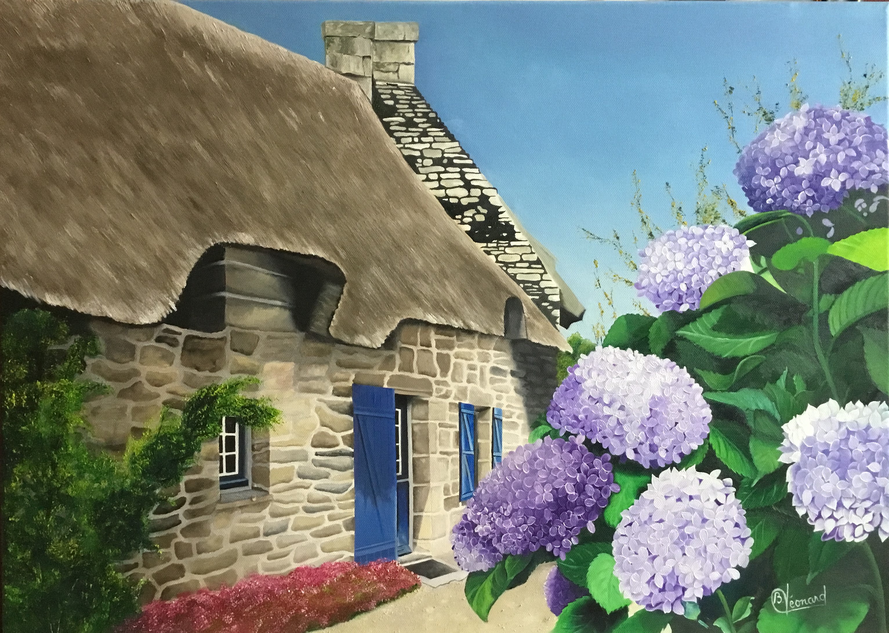 Ma chaumière aux hortensias