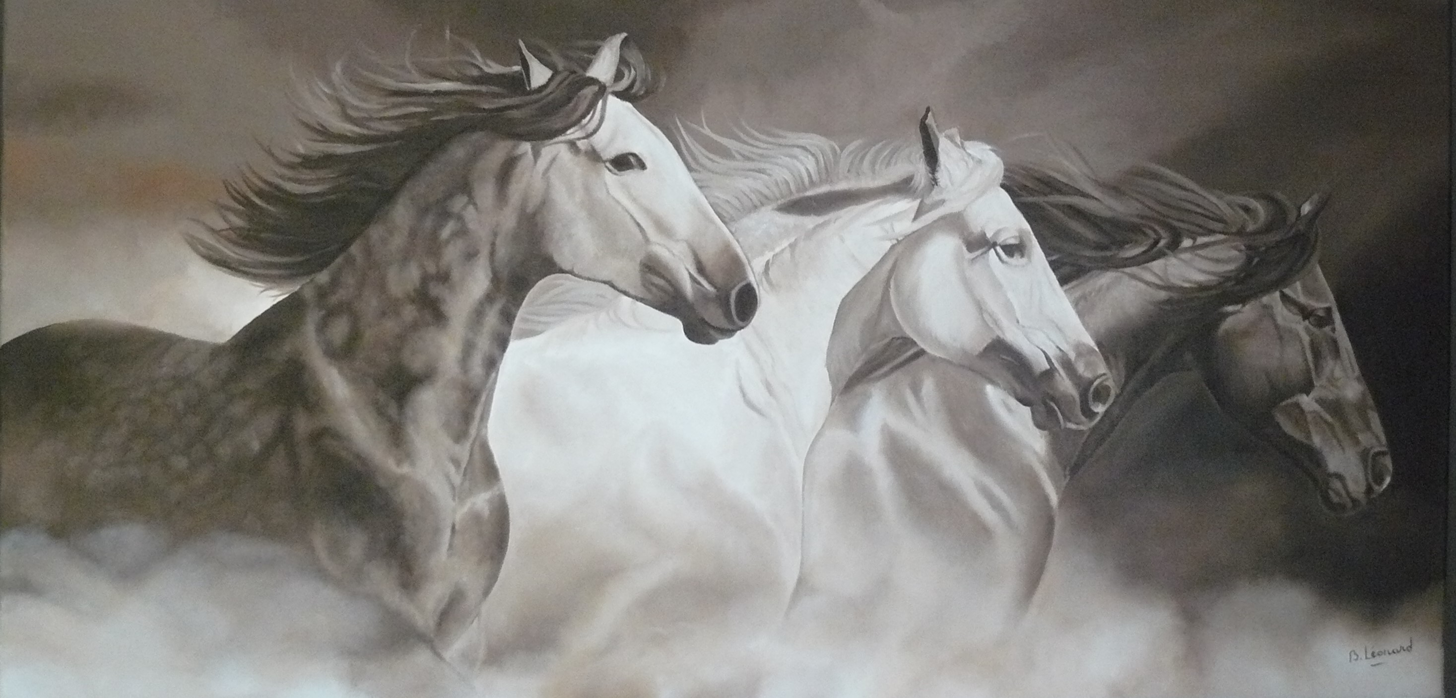 Chevaux dans le vent